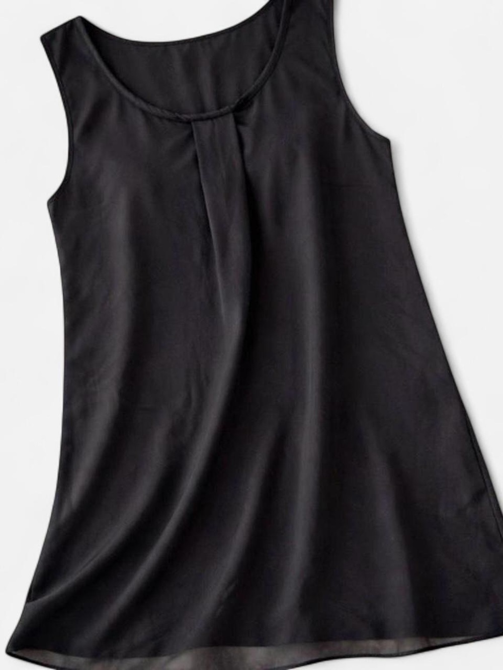 EUC LN AB Studio Black Semi-Sheer Sleeveless Tunic Dress Top Size M